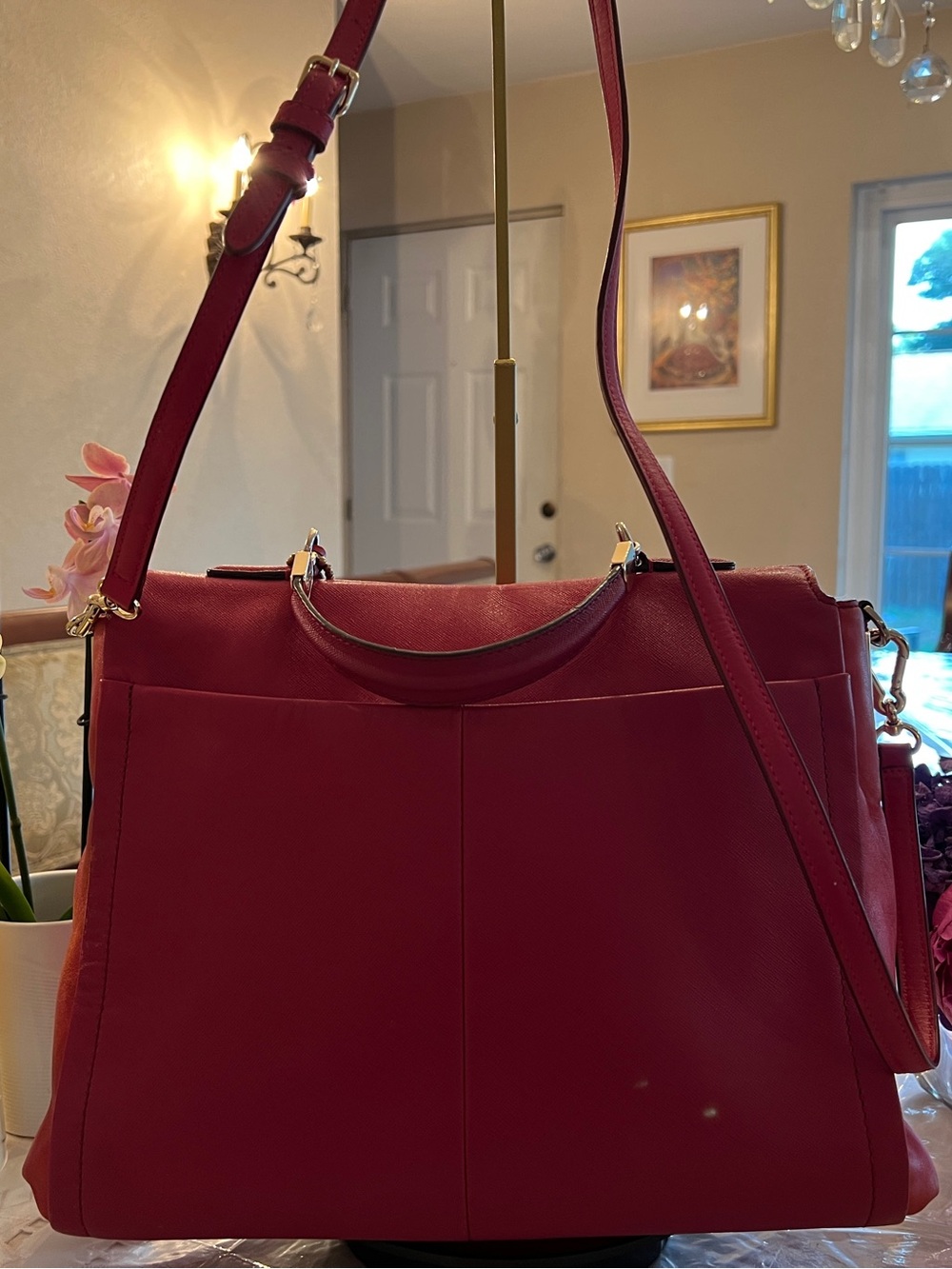Coach Raspberry Pink Leather Turnlock Satchel Crossbody Carryall Boutique Luxury - Picture 8 of 16